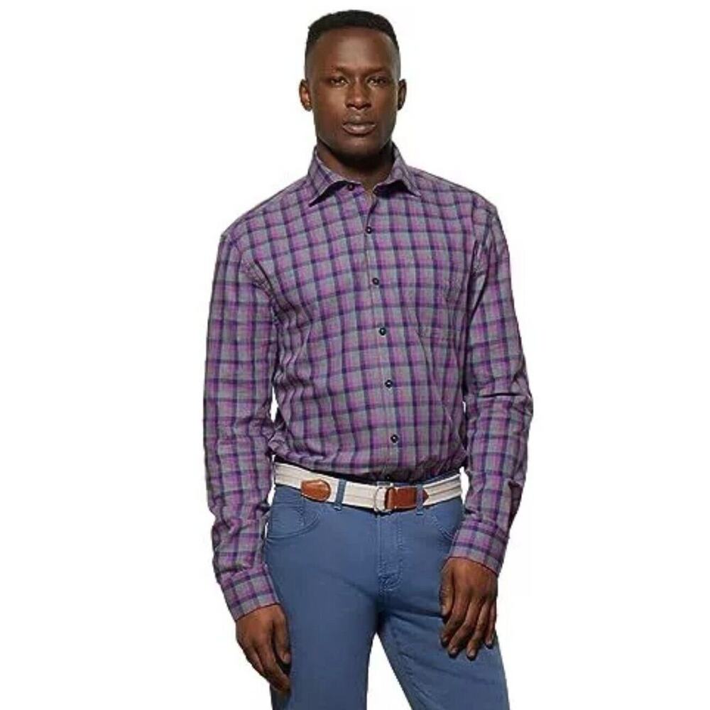 johnnie-O Lexington Top Shelf Button Up Shirt Mulberry XL Purple